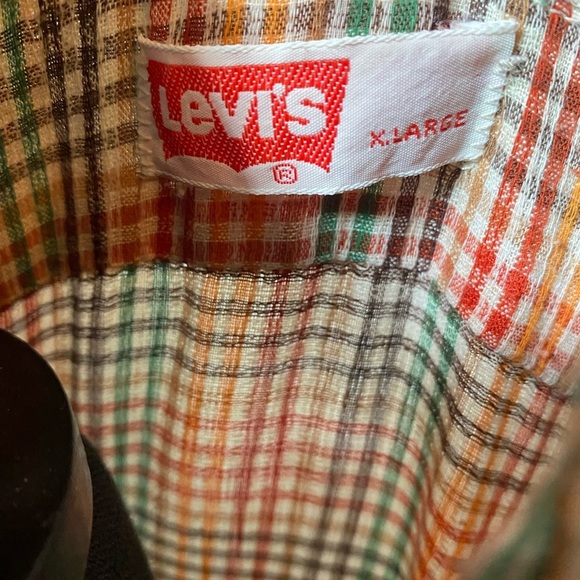 Levi’s vintage rainbow seersucker button down size XL - Picture 6 of 6
